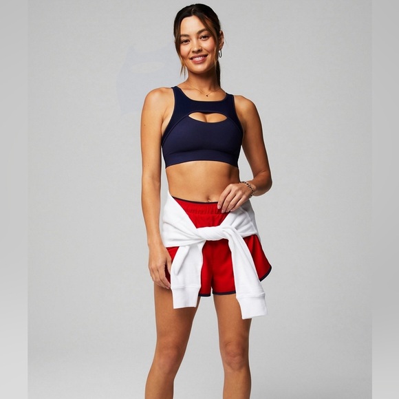 Fabletics Mesh Breathable Medium Impact Sports Bra Deep Navy Blue Size Medium - Picture 3 of 4